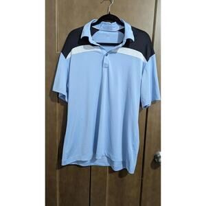 Galvin Green Polo Shirt Mens XL Blue Striped Golf Short Sleeve